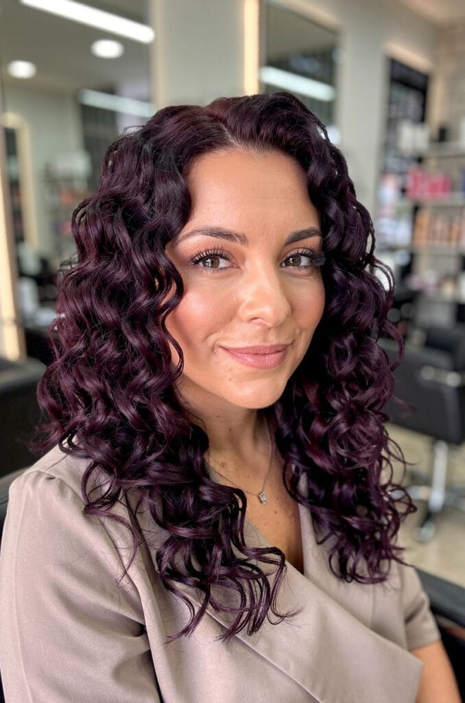 Deep plum on curly hair 678x1024 1
