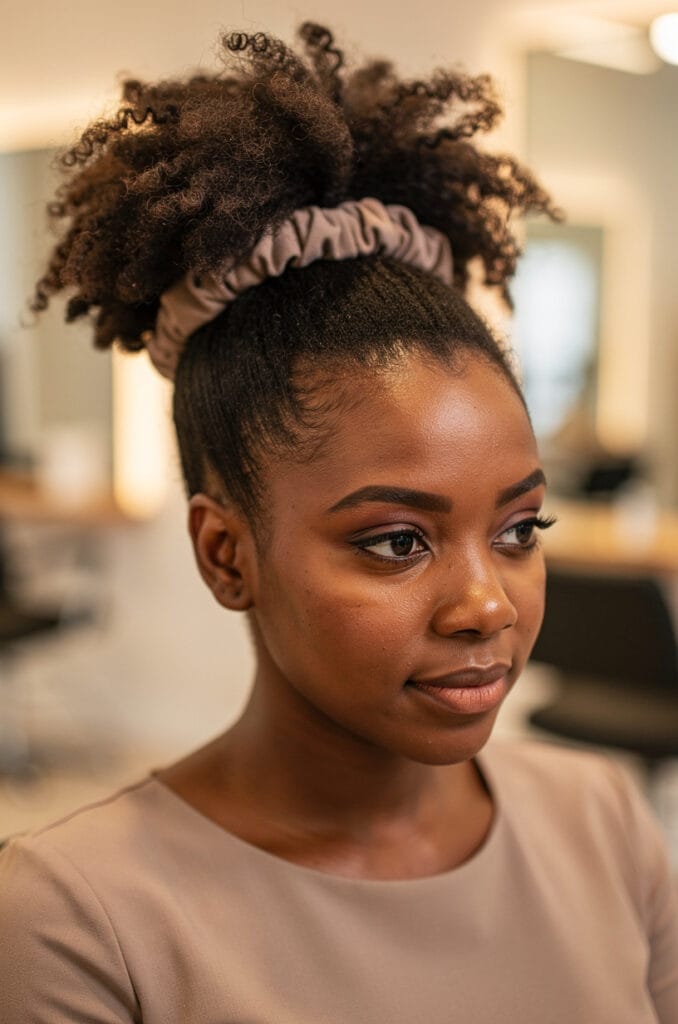 Pineapple updo on short curls 678x1024 1