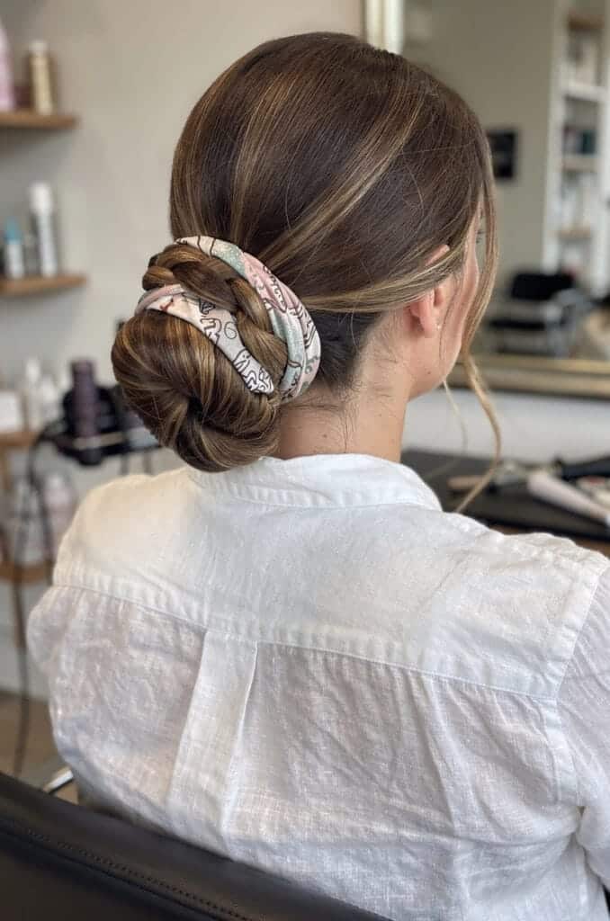 Scarf braided bun 678x1024 1