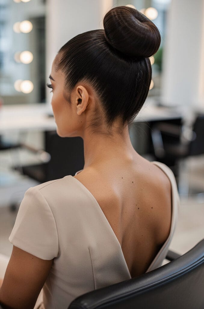 Sleek high bun