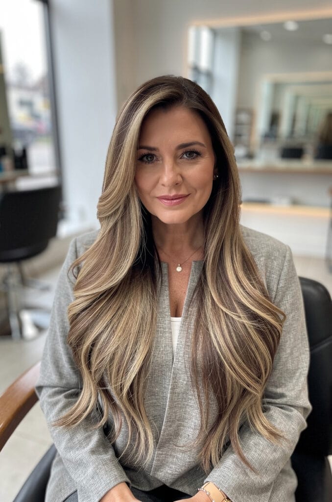Subtle balayage with long layers