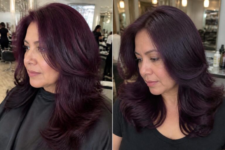 14 stunning deep plum hair colors for women over 40