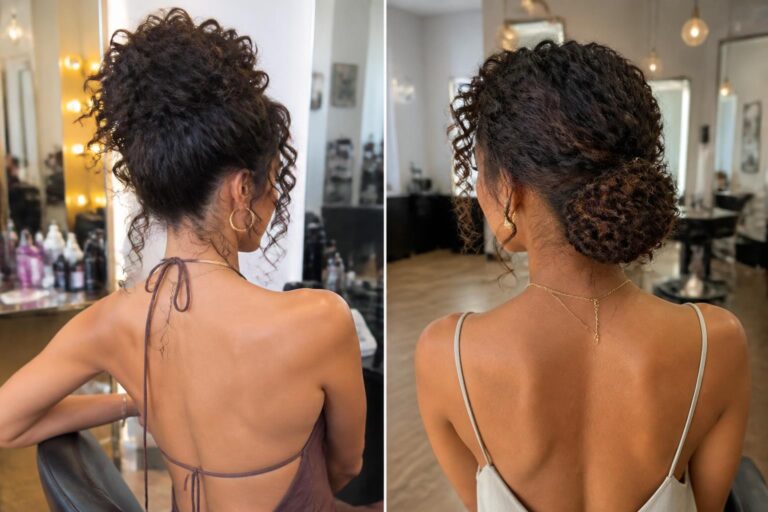 15 backless dress hairstyles for curly hair that turn heads