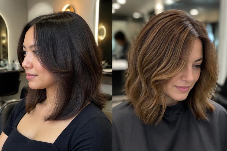 15 medium-length hairstyles for round faces that are easy to maintain