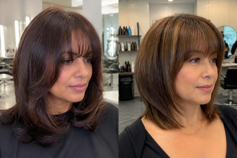 17 medium hairstyles with bangs that never go out of style