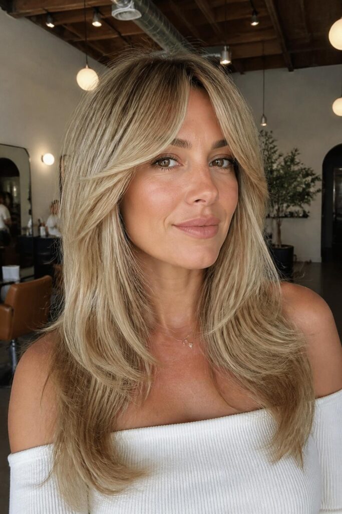 5 long layers with bardot bangs 683x1024 1