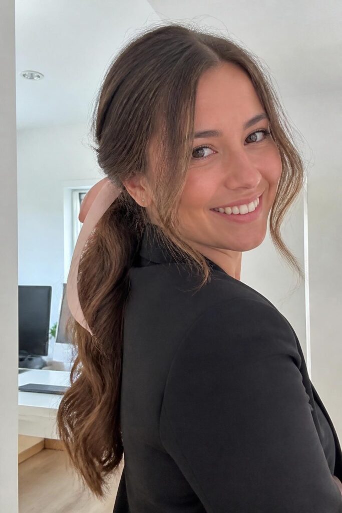 6 low ponytail with ribbon waves 683x1024 1