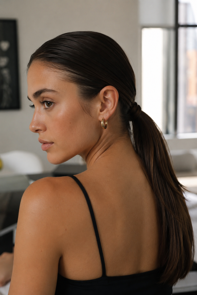 Classic low ponytail slick back