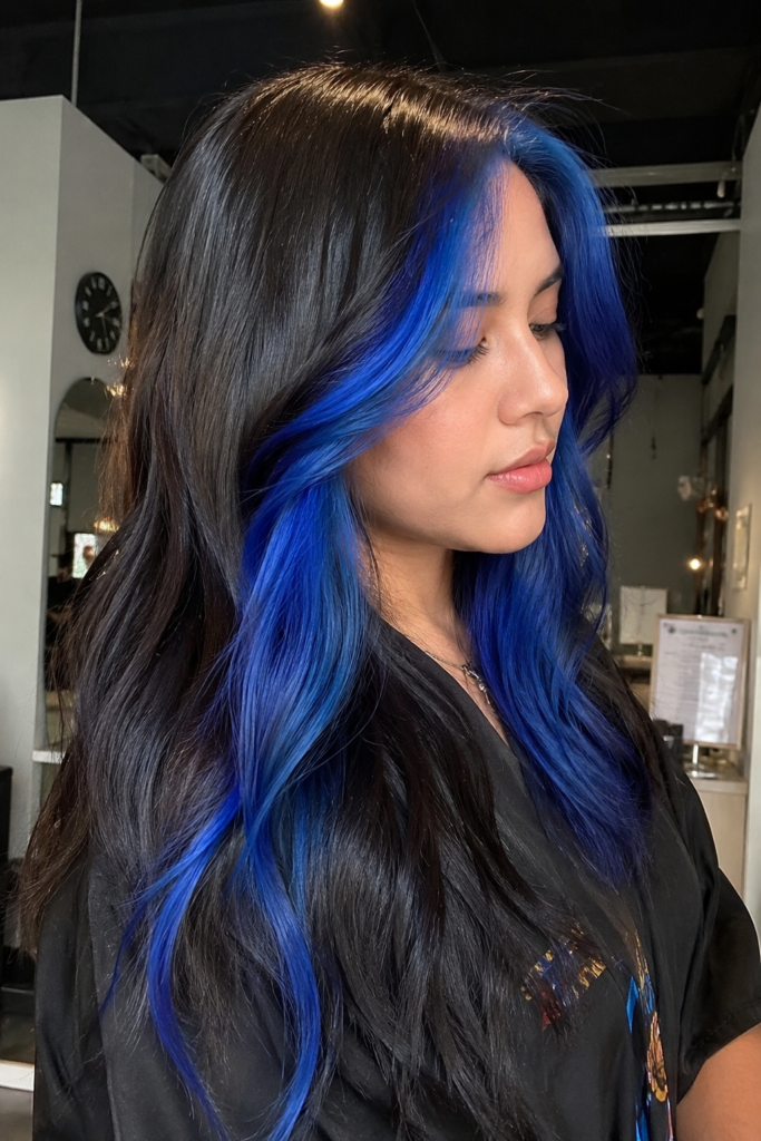Electric blue peekaboo