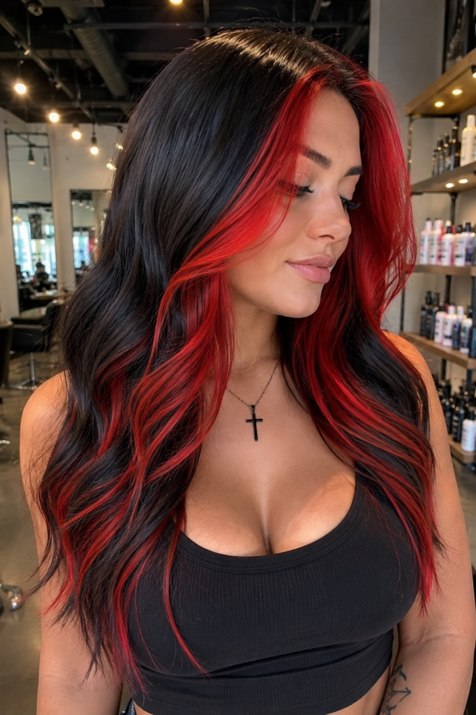 Fiery red peekaboo