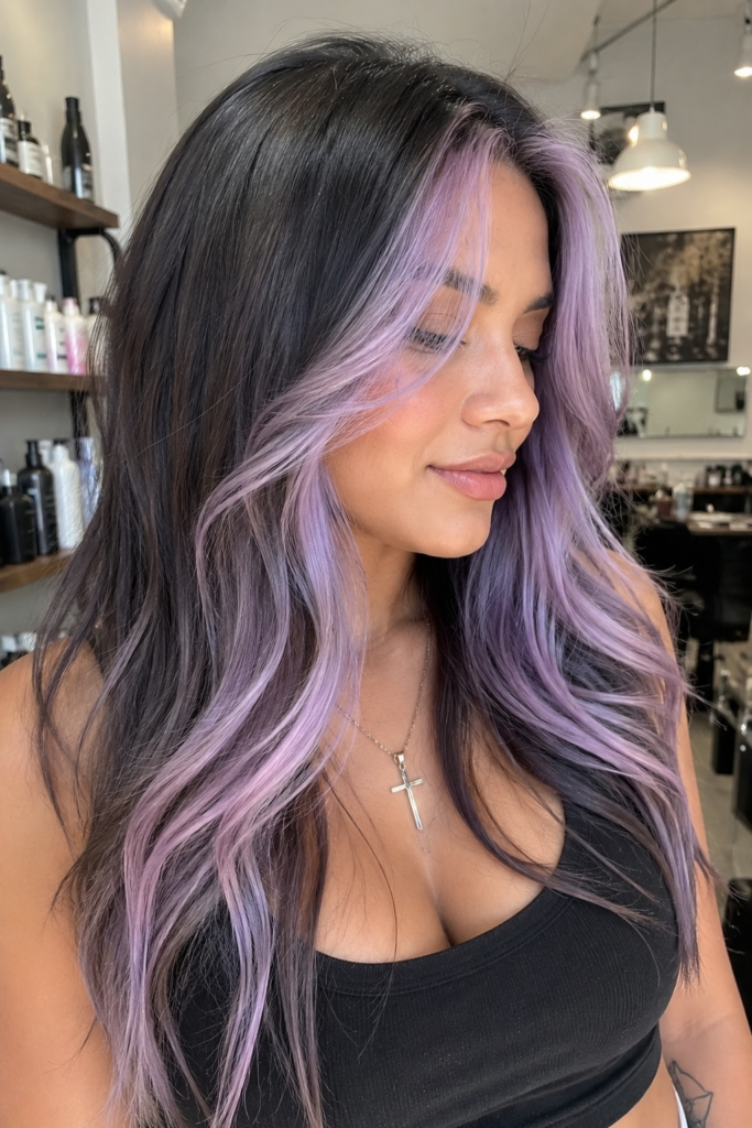 Pastel lavender peekaboo