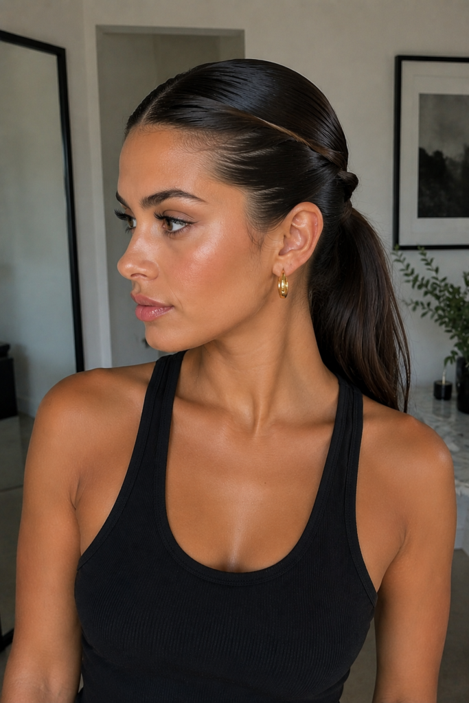 Slick back with twisted sides