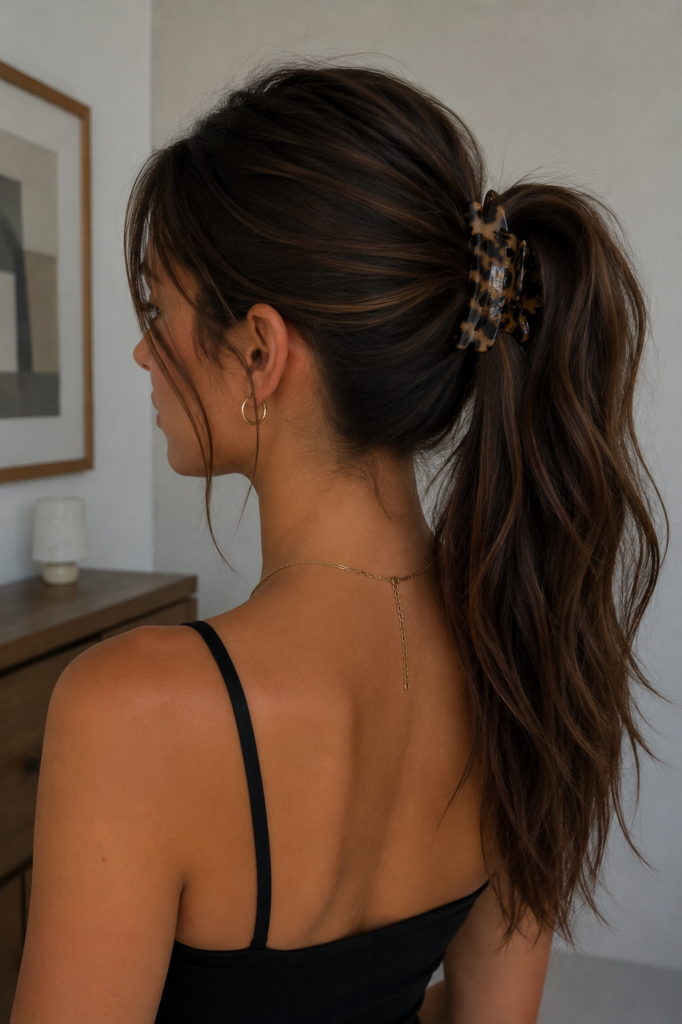 The ponytail with a claw clip