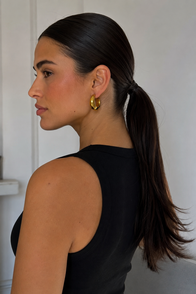 The sleek low ponytail