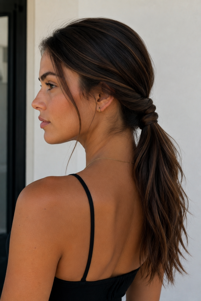 The twisted low ponytail