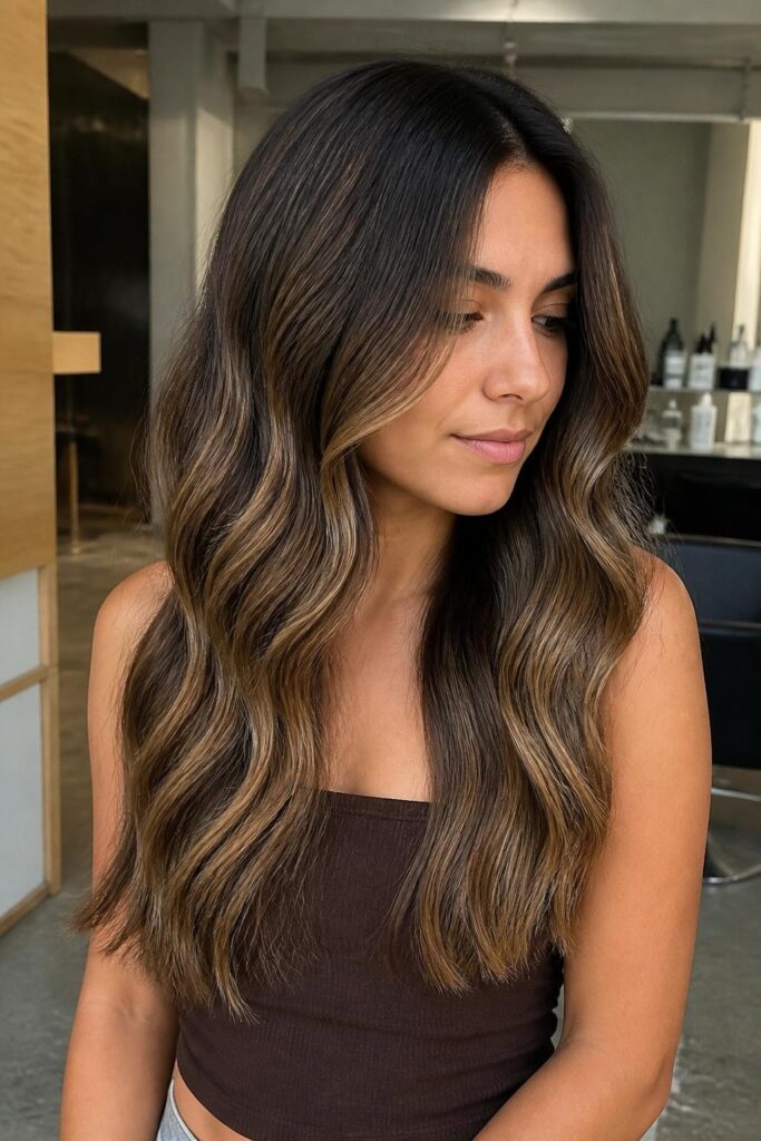 Bronde balayage with dark brown base 683x1024 1