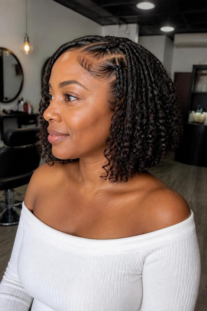 Cornrow bob with curly ends 683x1024 1