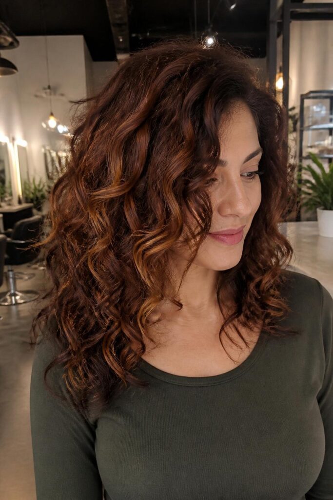 Dark auburn with caramel highlights 683x1024 1