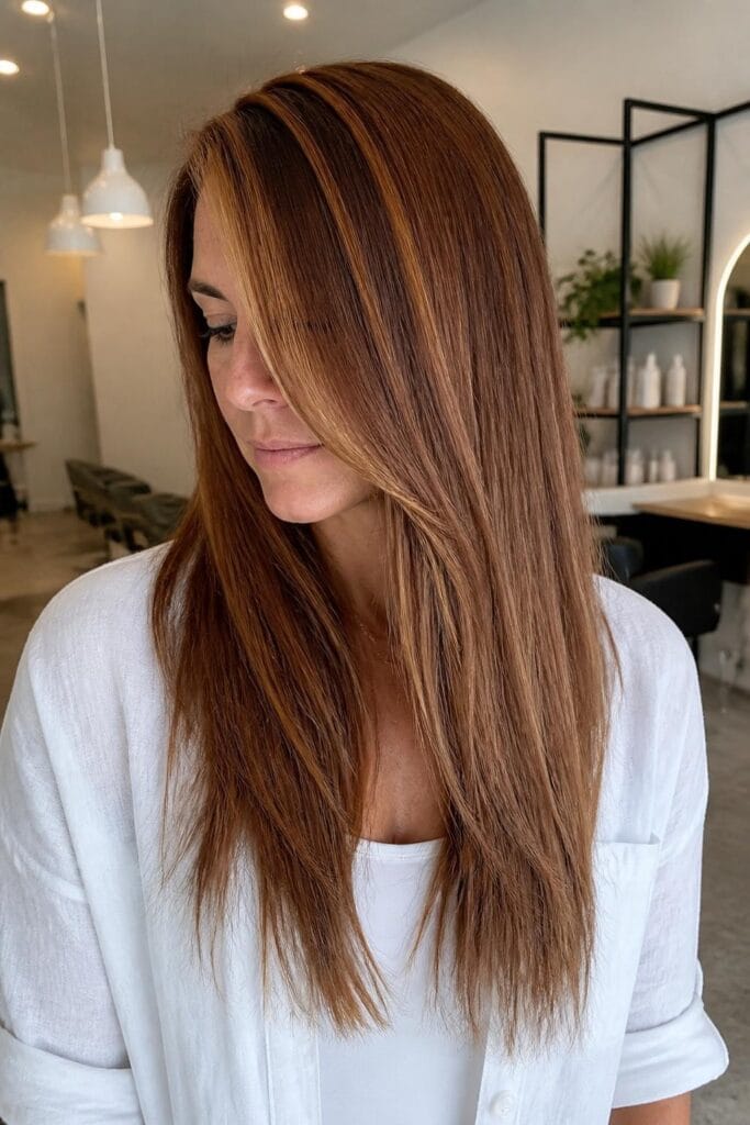 Dark ginger with honey blonde babylights 683x1024 1