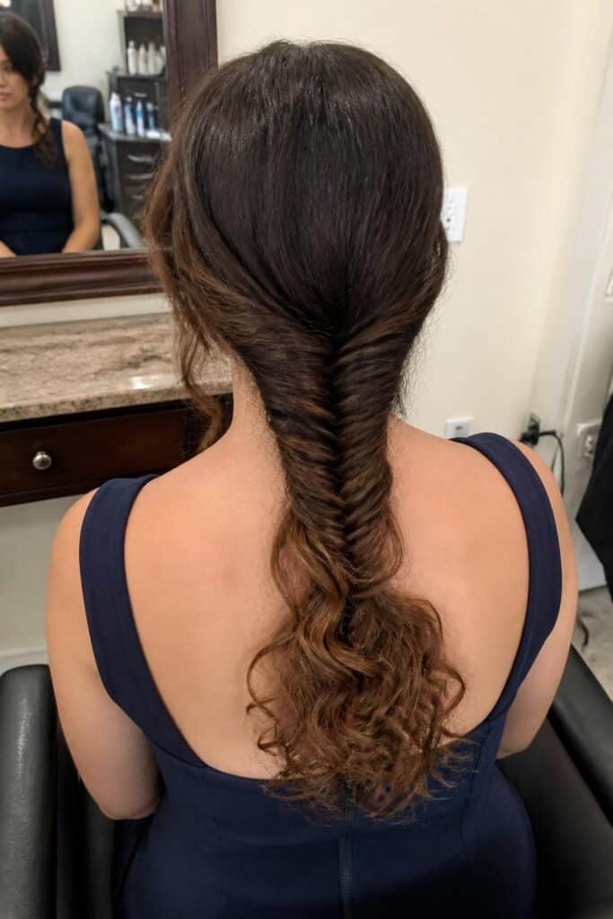 Fishtail braid with curly tail 683x1024 1