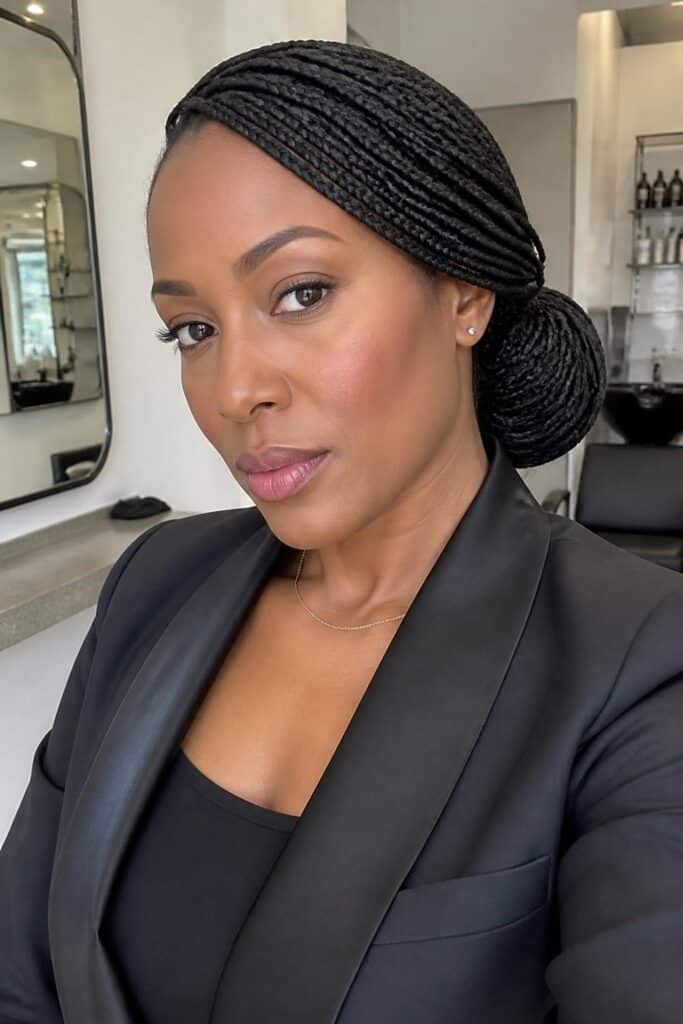 Knotless box braids in a low bun 683x1024 1