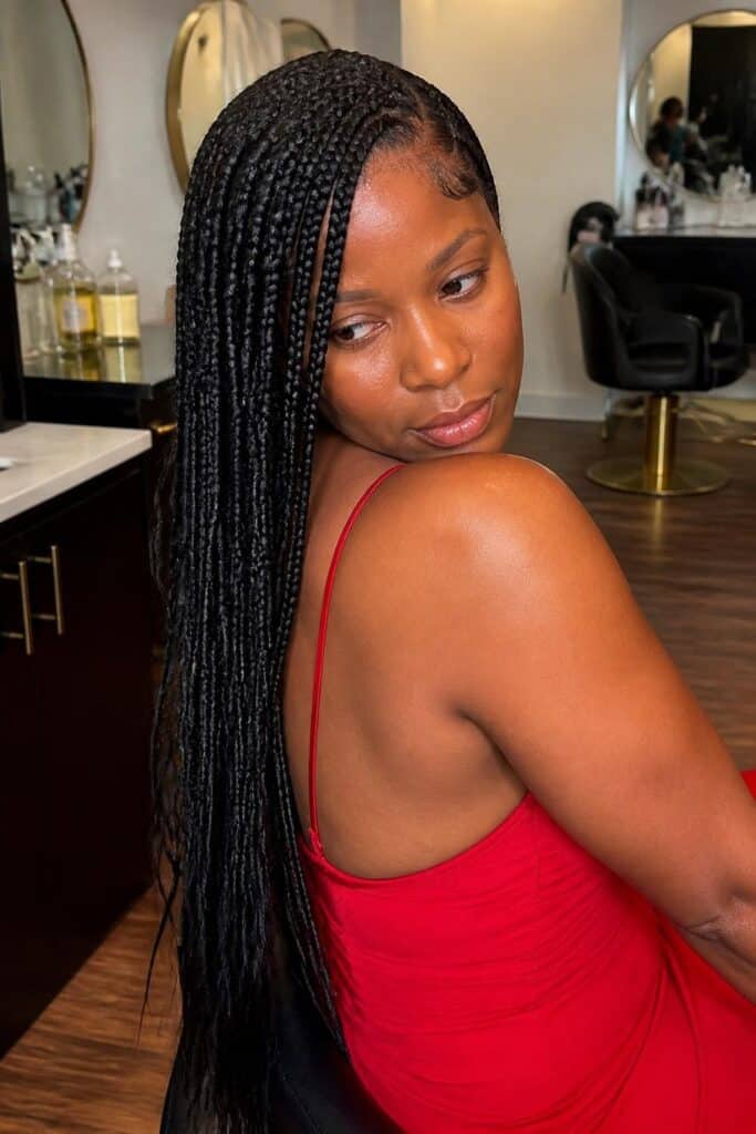 Knotless box braids with a side part and deep side sweep 683x1024 1