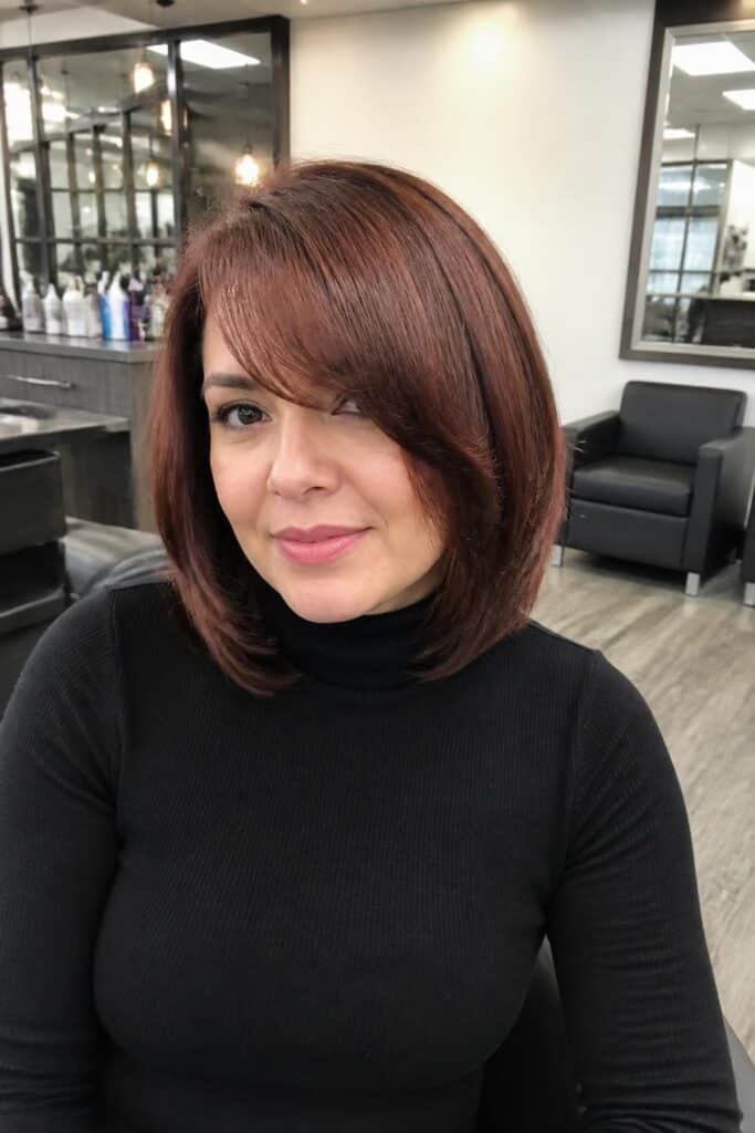 Layered bob with bangs for round faces 683x1024 1