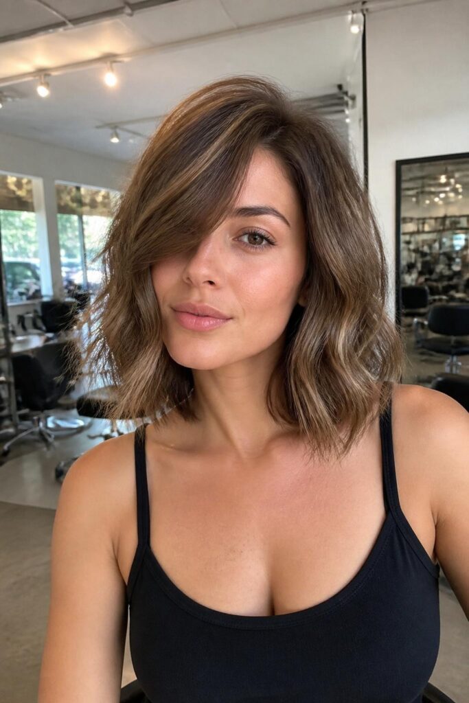 Lob with side bangs and beach waves 683x1024 1