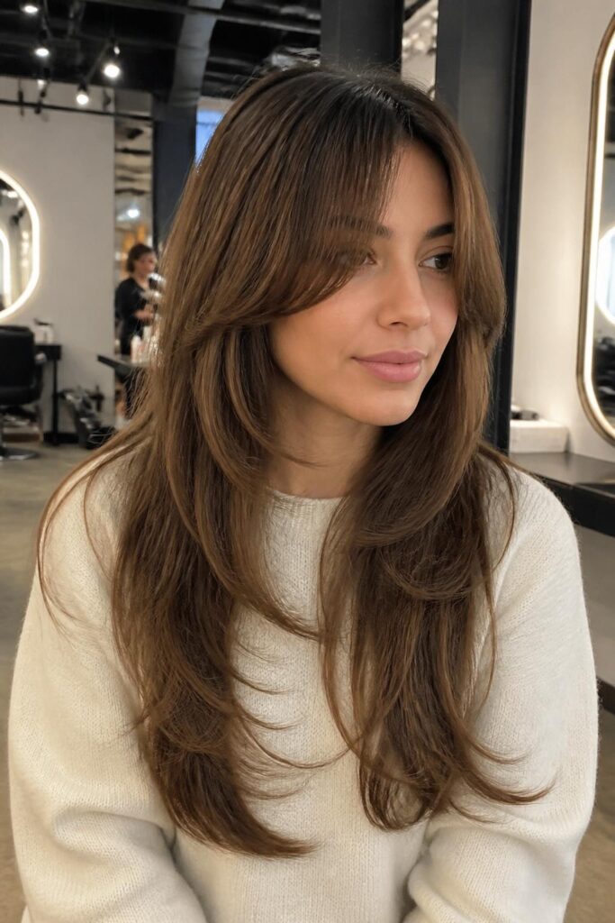 Long hair with feathered bangs 683x1024 1
