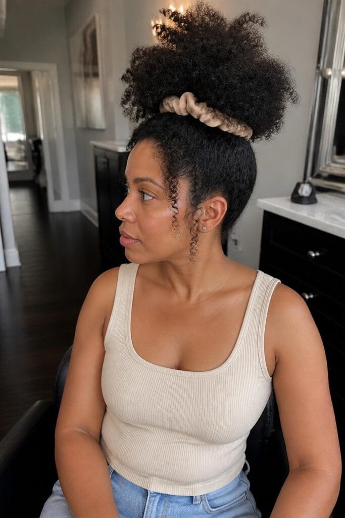 Pineapple updo for short natural hair 683x1024 1