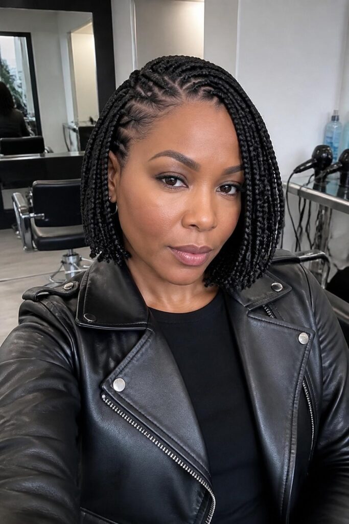 Short knotless box braids bob length 683x1024 1