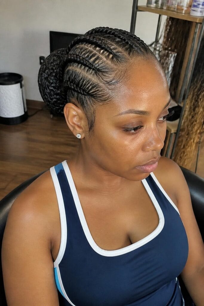 Sleek bun with cornrows 683x1024 2