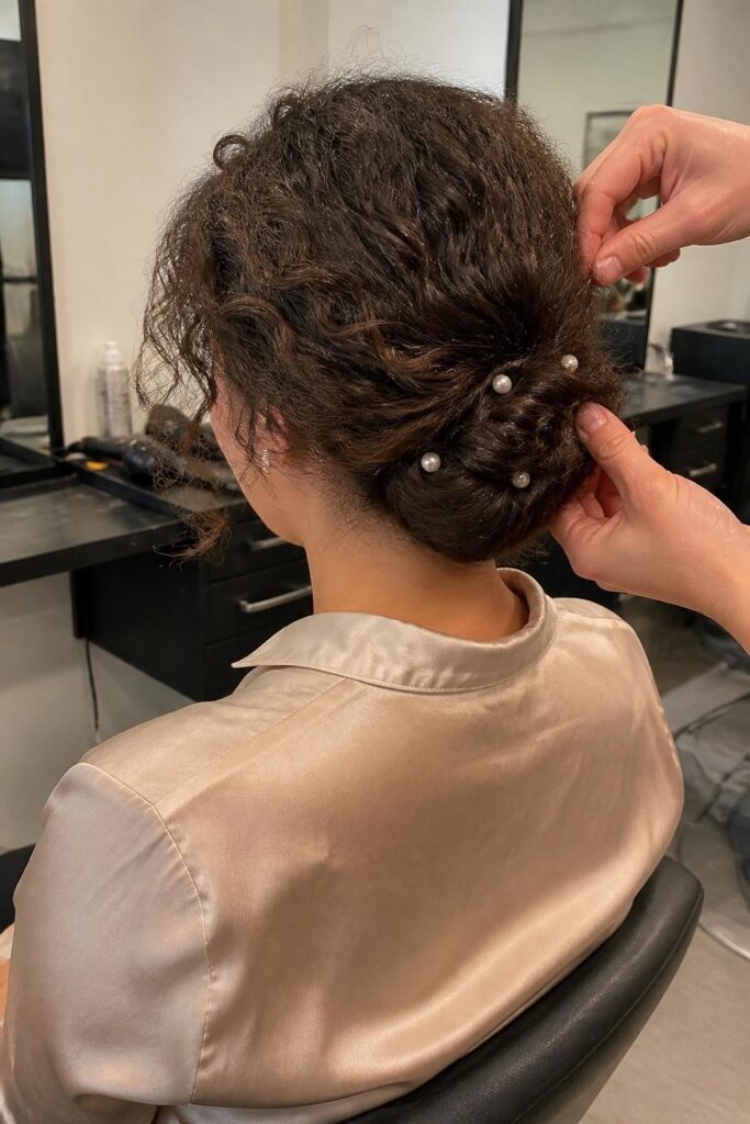 Twisted low bun with pearl accents 683x1024 1