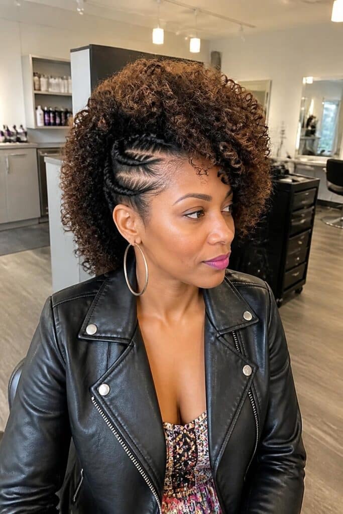 Voluminous curly mohawk with braided sides 683x1024 1