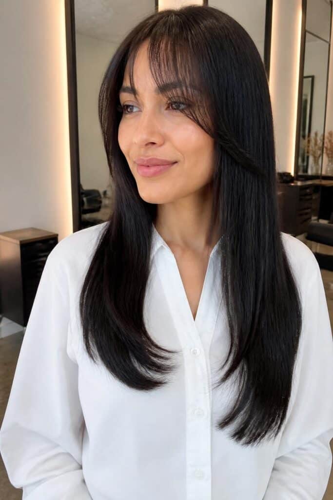 Wispy curtain bangs with sleek straight hair 683x1024 1
