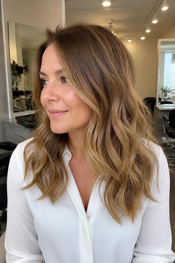 1. Honey dark blonde for fair skin