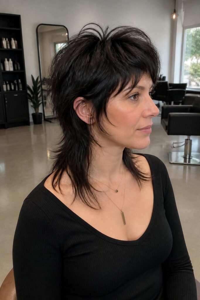 10. Modern mullet with volume on top