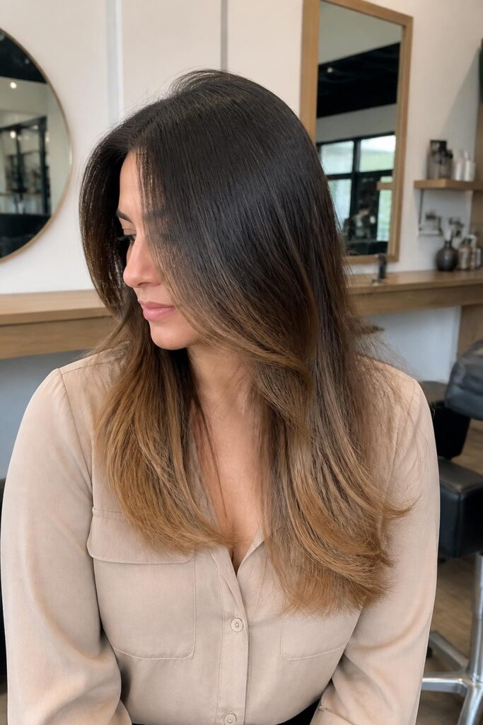 11. Espresso to caramel ombre