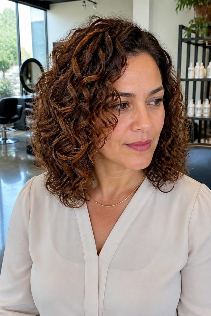 14. Auburn and chocolate curls