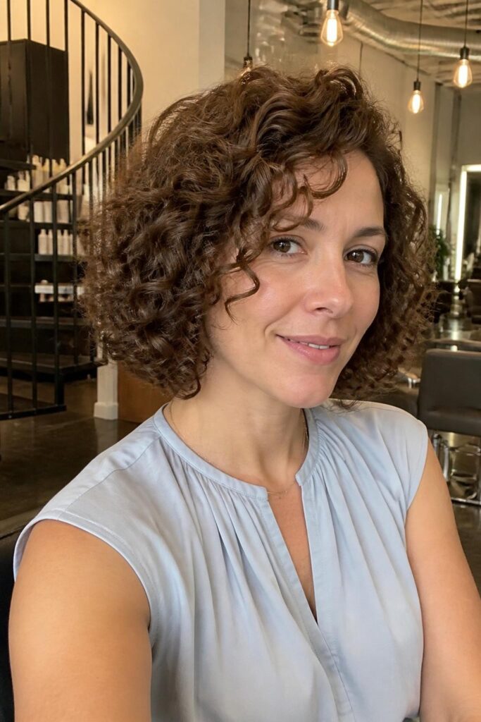14. Curly bob with long length
