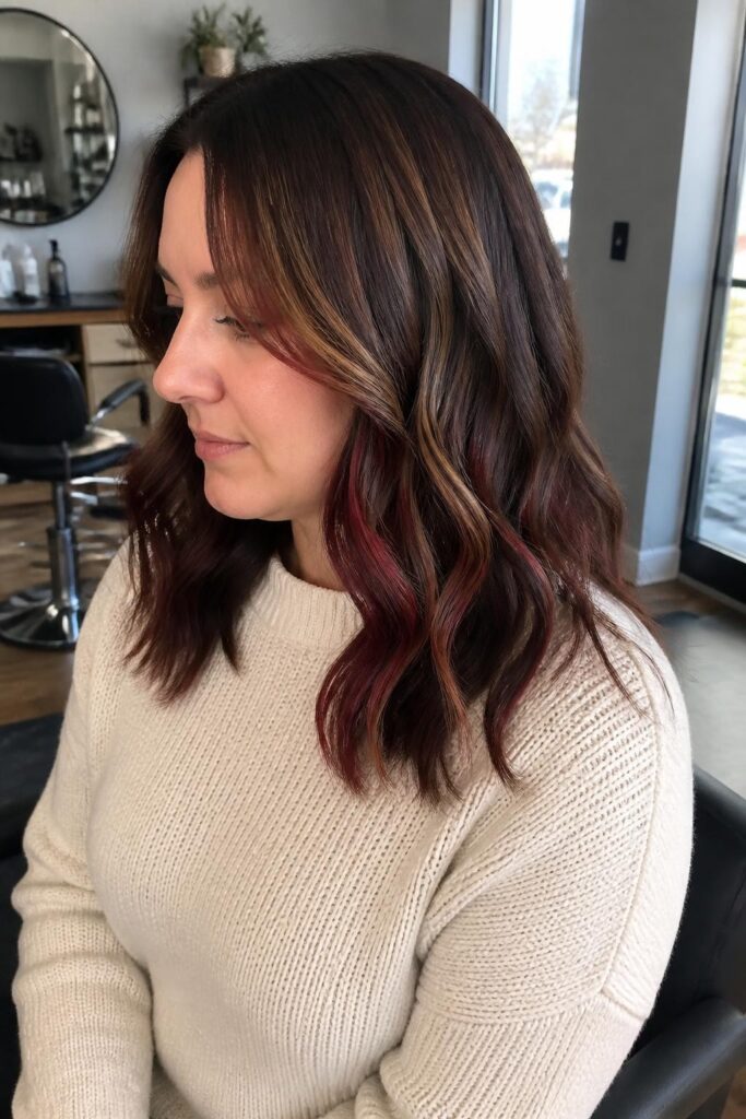 14. Maple and burgundy calico