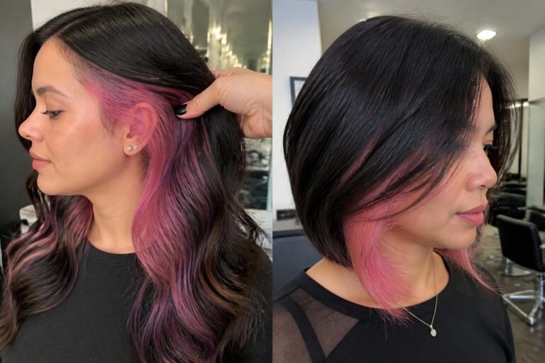 14 pink peekaboo hair color ideas for a fun hidden pop