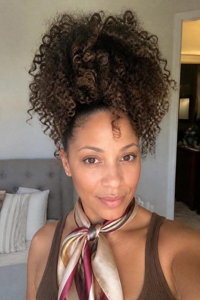 2. Pineapple updo for sleep