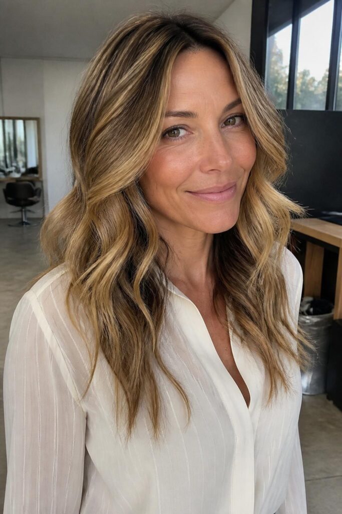 4. Golden dark blonde for warm skin tones