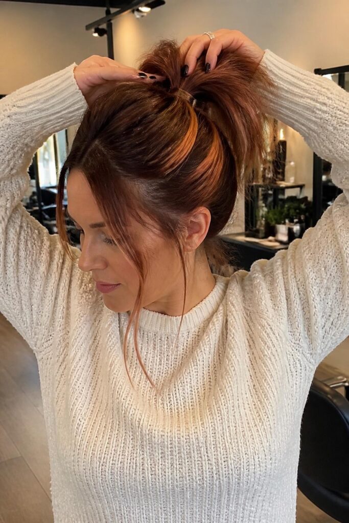 4. Rose gold peekaboo highlights