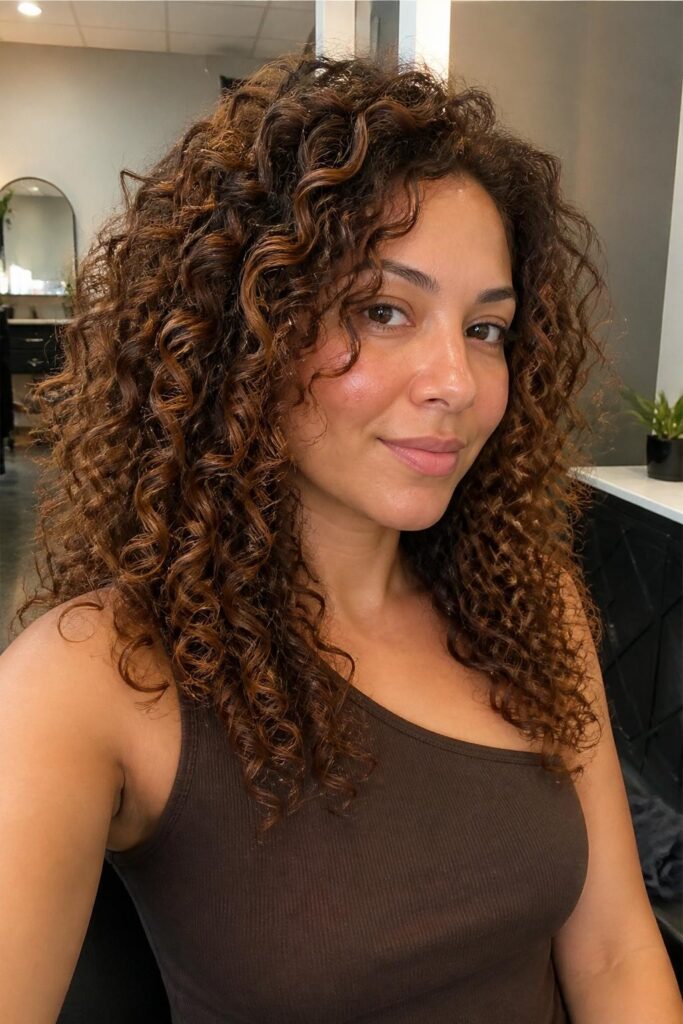 5. Auburn and caramel curls