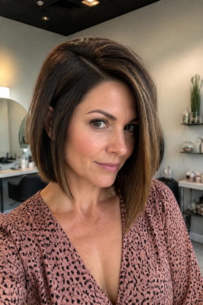 6. Asymmetrical bob with angled layers