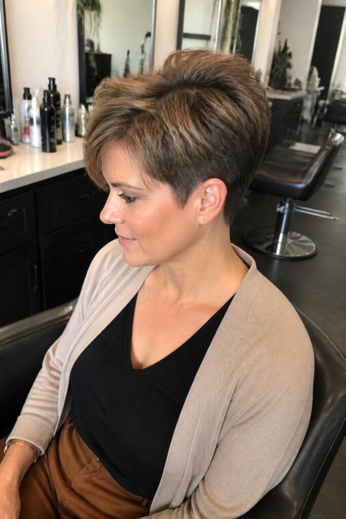 7. Cropped cut with tapered sides