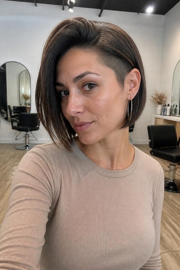 8. Chin-length bob with undercut