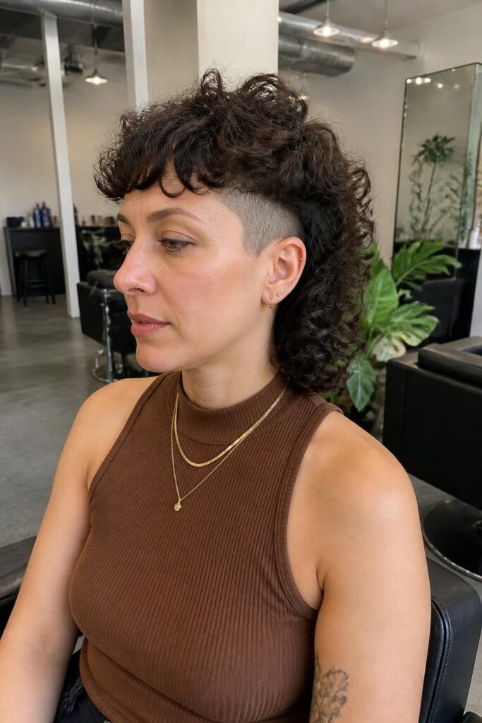 8. Curly shag with undercut